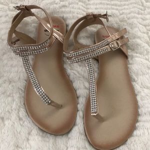 Rhinestone rose gold sandals
